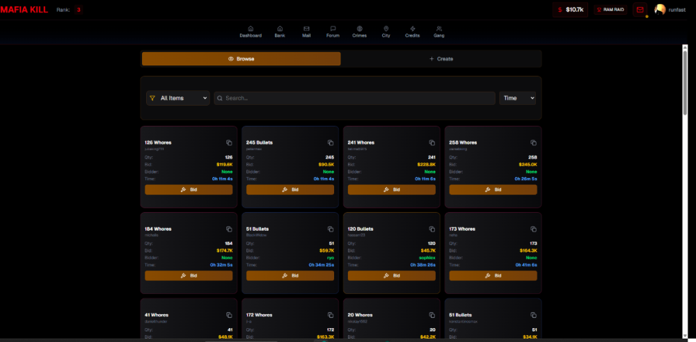 Auction house - Desktop version